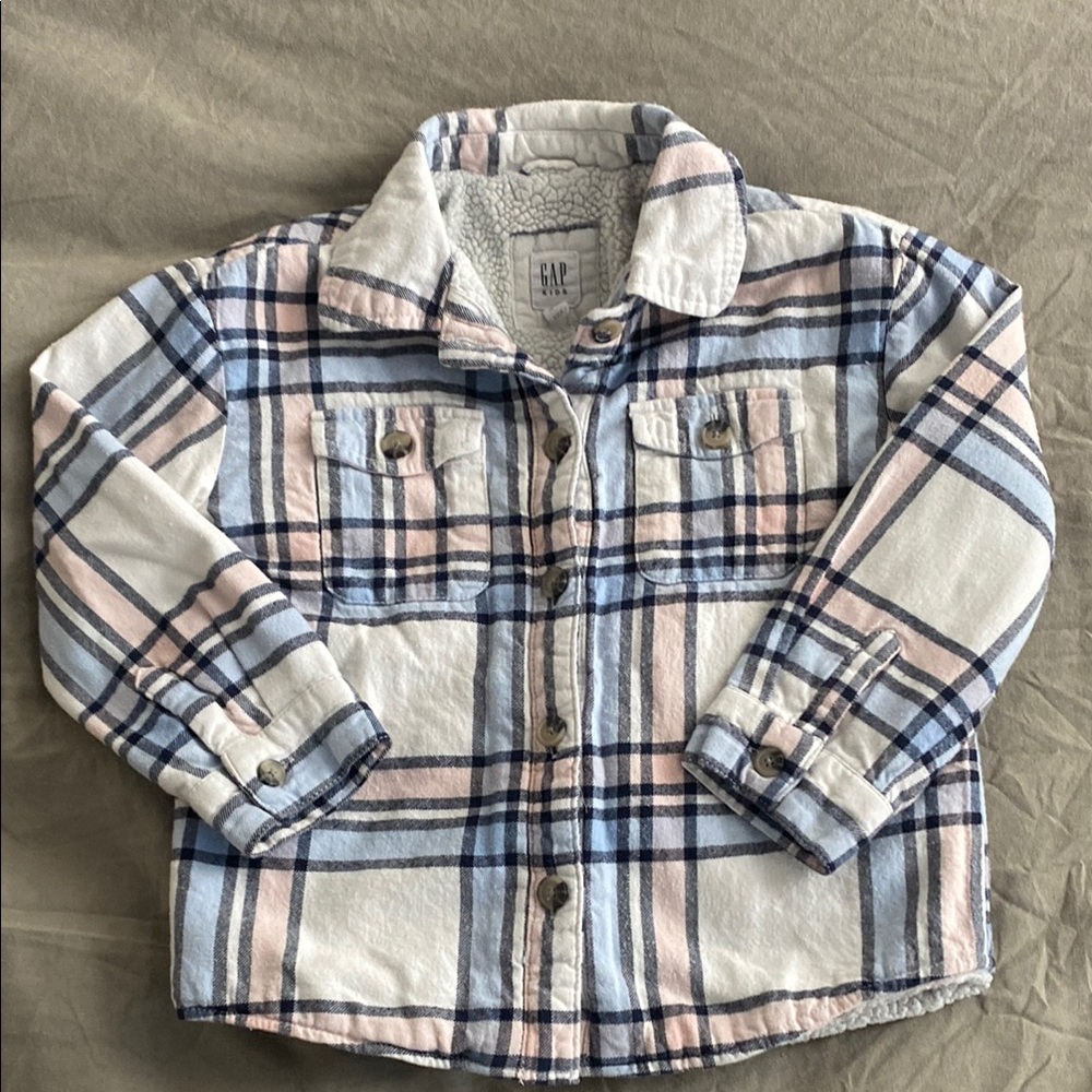 Gap kids Plaid Sherpa lined Button-Up Jacket